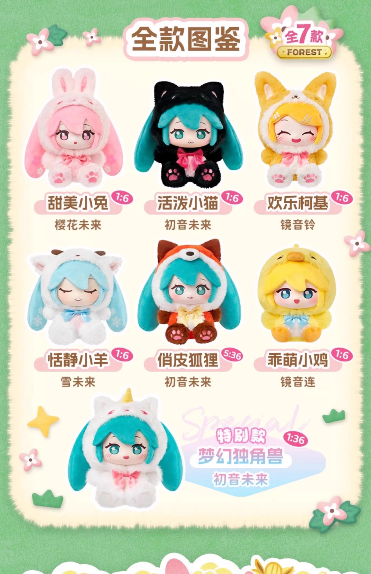 LDCX Series S Hatsune Miku Forest Friends Blind Box Plush