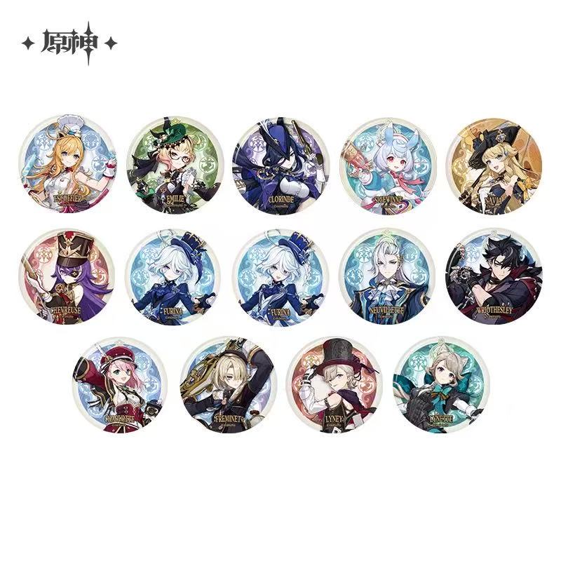 Genshin Impact Fontaine Themed Official Character Badges