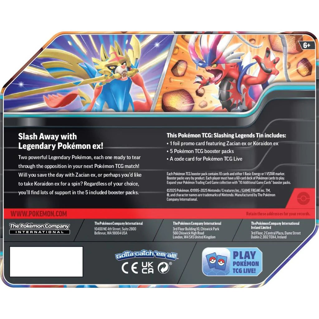 Pokemon Trading Card Game - Slashing Legends Tin