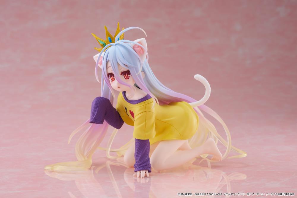 No Game No Life Desktop Cute Shiro (Cat Ear T-Shirt Ver.) Figure