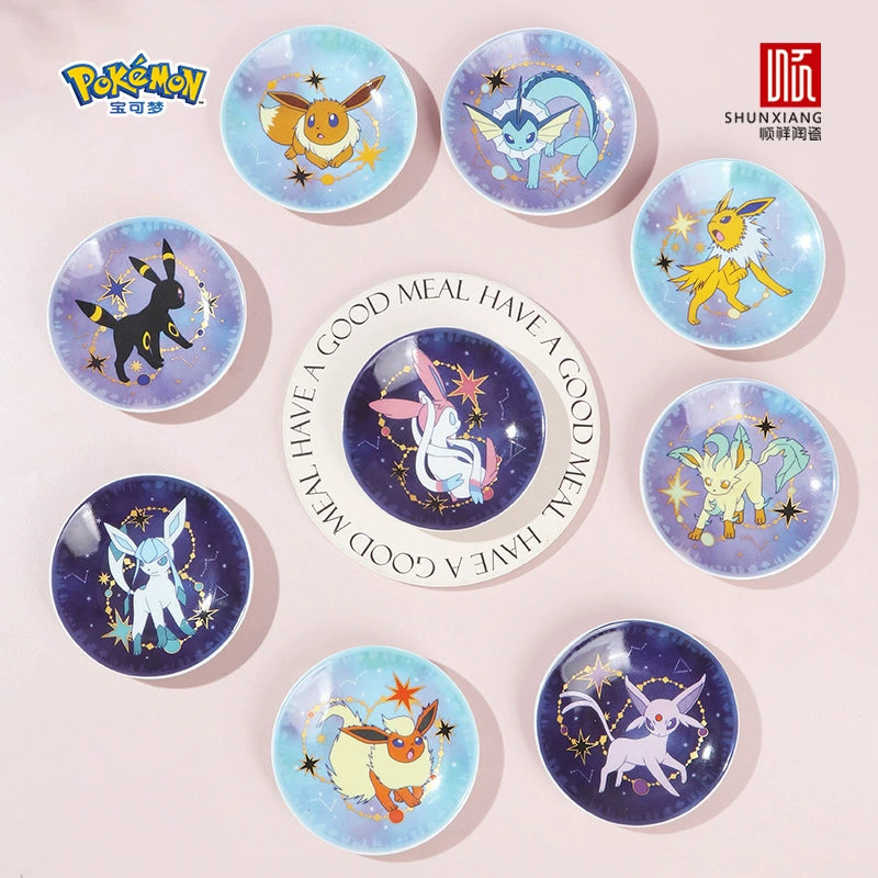 Official Pokemon x Shunxiang Ceramic Eeveelution Dipping Plate Set