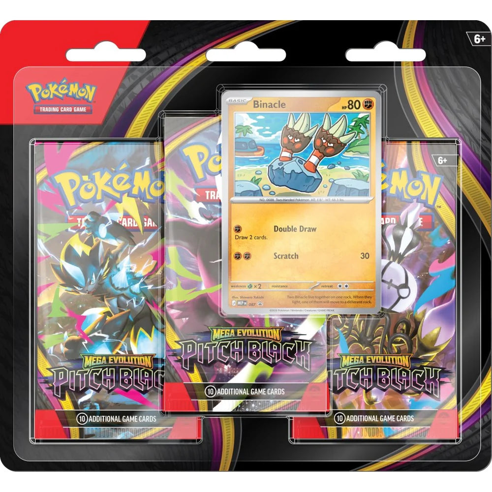 LIMIT 1 PER PERSON Pokemon TCG: Mega Evolution Pitch Black 3-Booster Blister