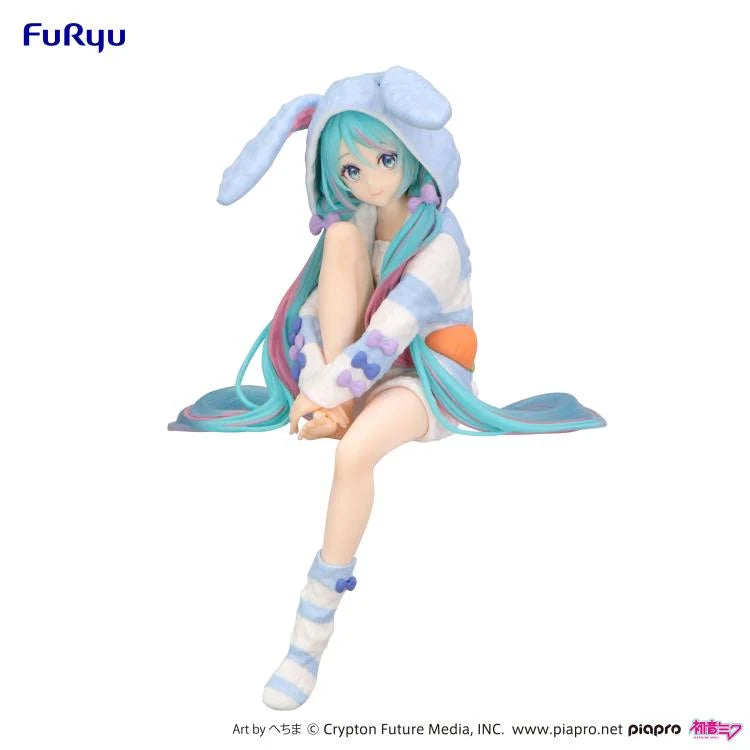 Vocaloid Hatsune Miku (Rabbit Ear Hood Pajama Blue Color Ver.) Noodle Stopper Figure
