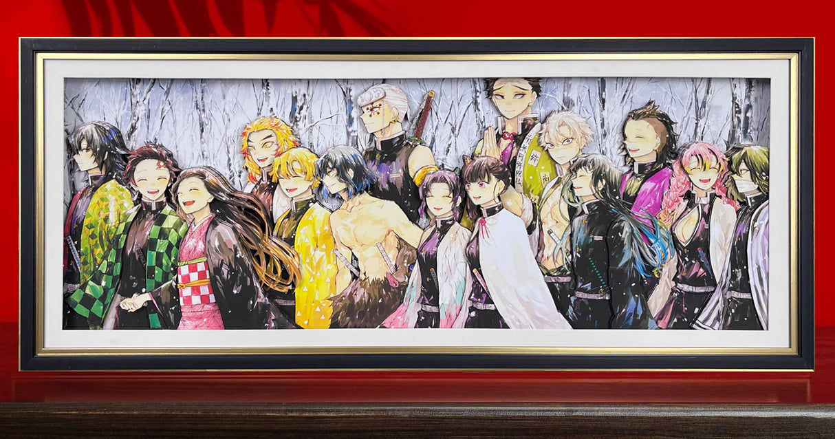 Demon Slayer Handmade Multilayer Decorative 3D Paper Craft Frame
