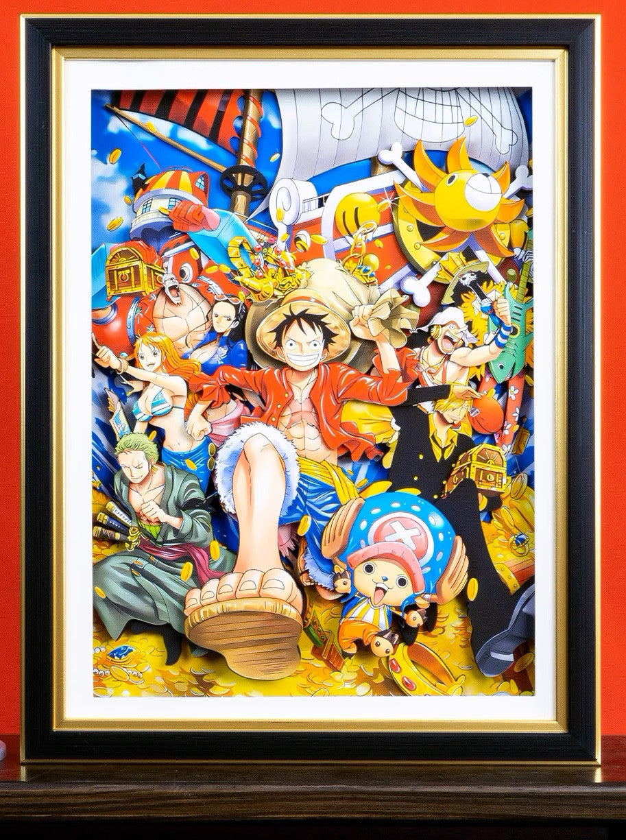 One Piece Handmade Multilayer Decorative 3D Paper Craft Frame