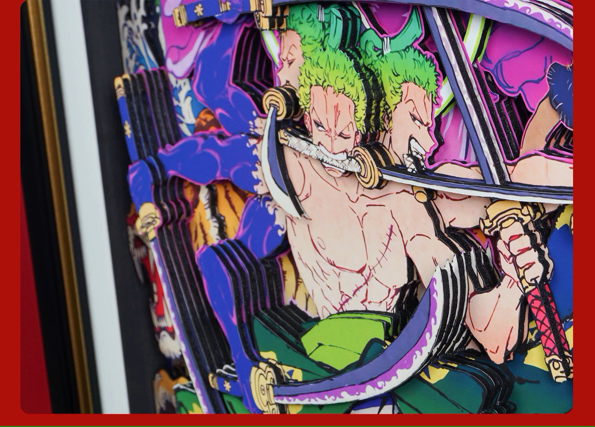 One Piece Handmade Multilayer Decorative 3D Paper Craft Frame