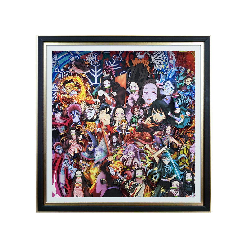 Demon Slayer Handmade Multilayer Decorative 3D Paper Craft Frame
