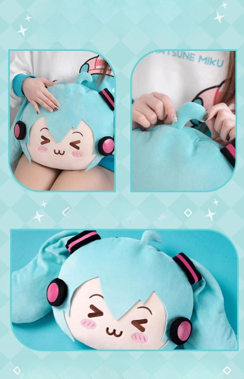 Moeyu Hatsune Miku Squinting Eyes Series Multifunctional Pillow Blanket