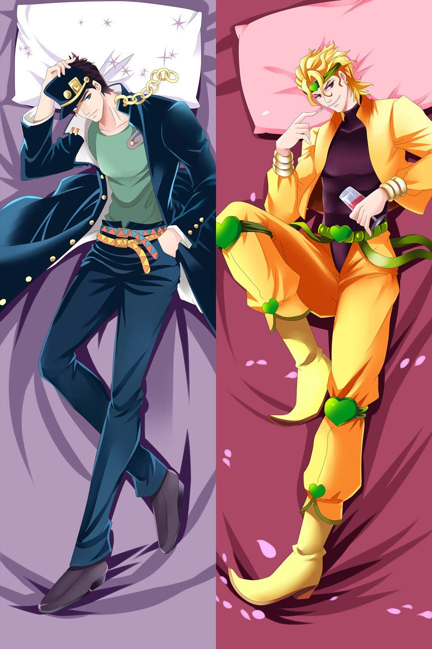 157 - Jojo's Bizarre Adventure Jotaro Kujo & Dio Brando Hugging Body Pillow Package