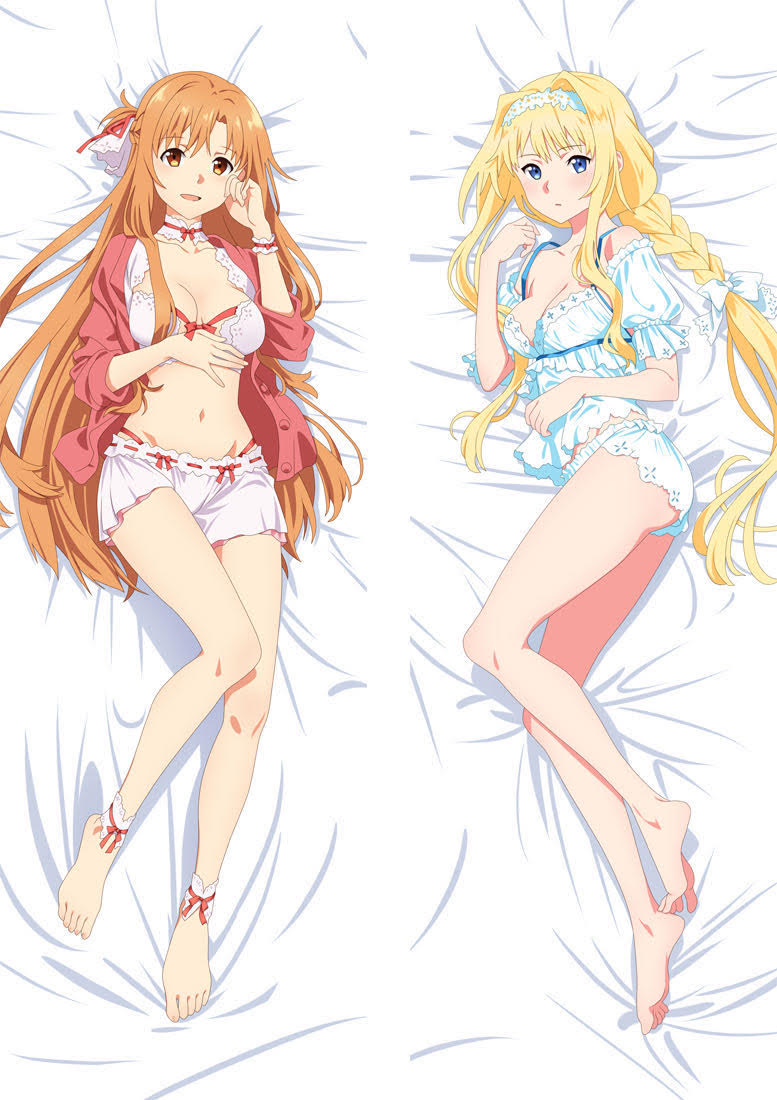 227 - Sword Art Online Yuuki Asuna & Alice Zuberg Hugging Body Pillow Package