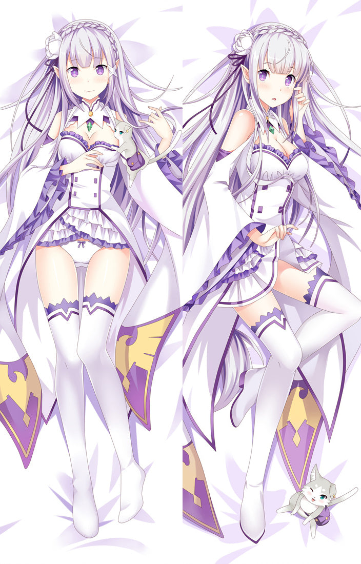 039 - Re:Zero Starting Life in Another World Emilia Dakimakura Hugging Body Pillow Package