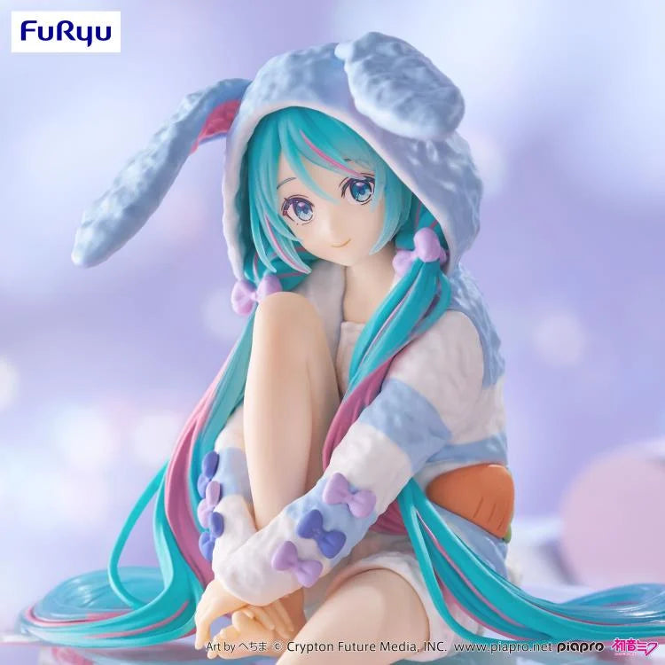 Vocaloid Hatsune Miku (Rabbit Ear Hood Pajama Blue Color Ver.) Noodle Stopper Figure