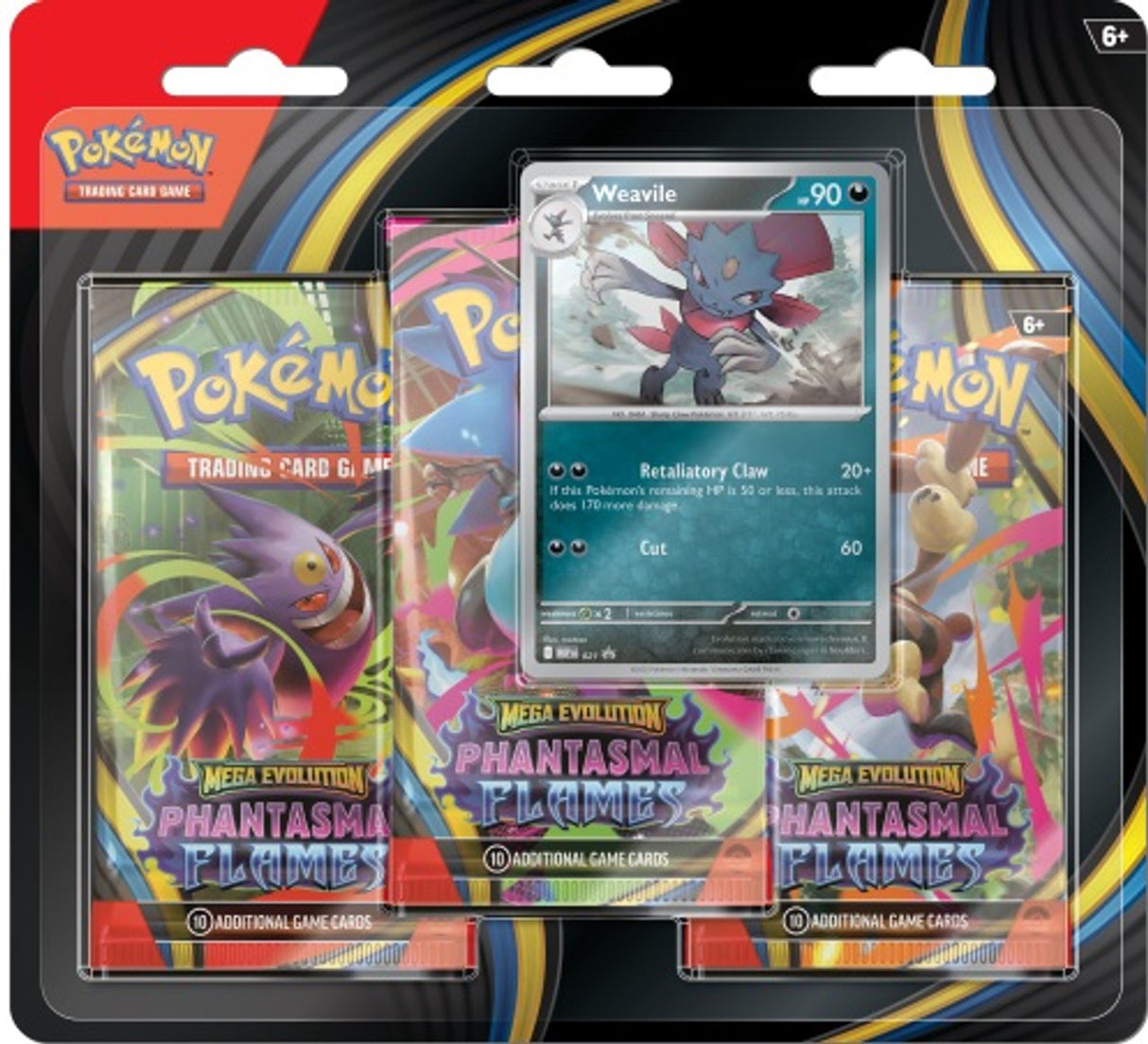 LIMITED TO 1 PER PERSON Pokemon TCG: Mega Evolution—Phantasmal Flames Three-Booster Blister