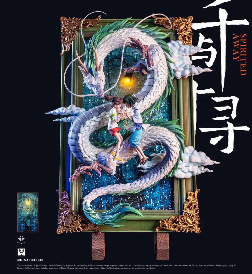 White Deer Studio Studio Ghibli Spirited Away Chihiro and Haku Resin Frame Statue
