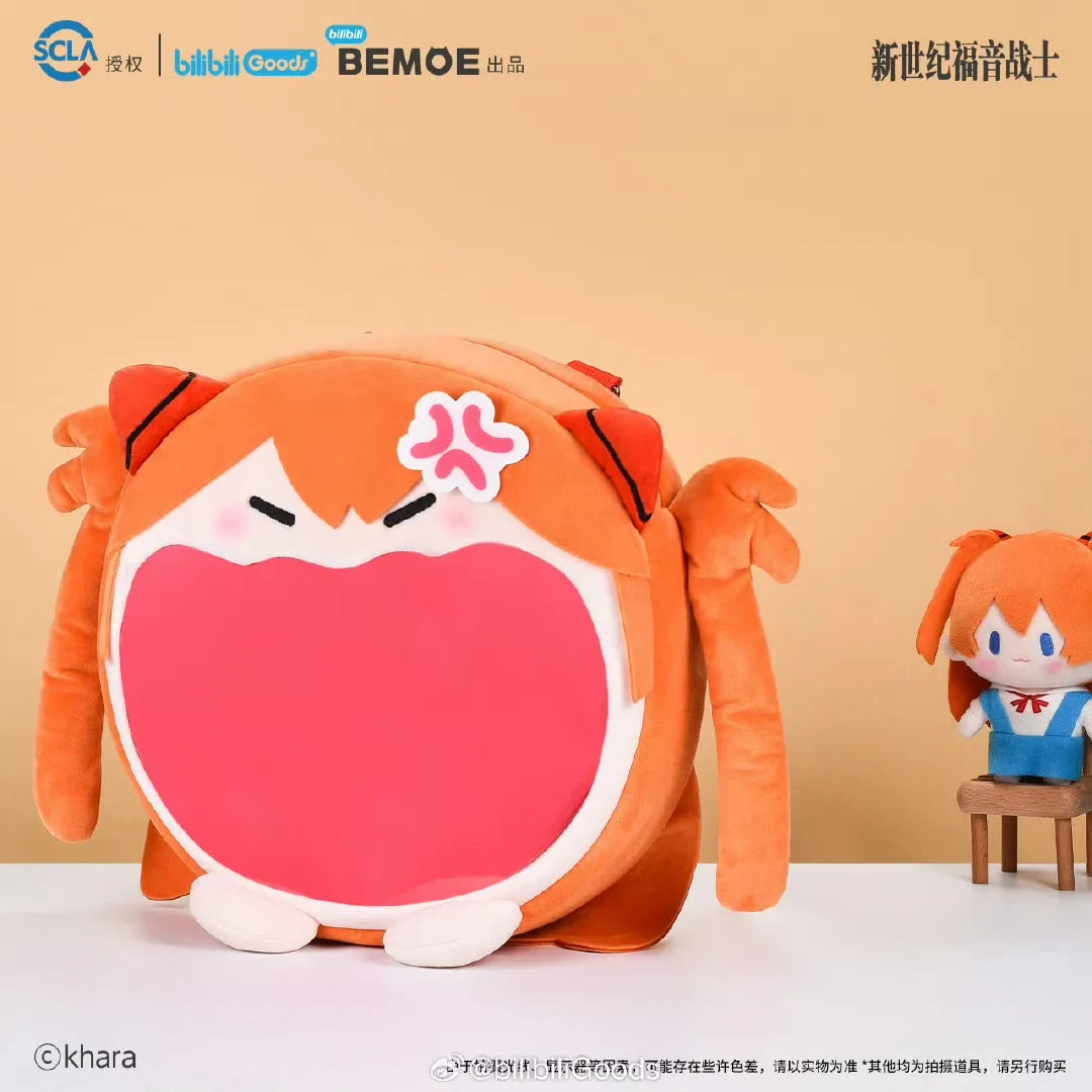 Official Evangelion Asuka Angry Plush 4ways Ita Bag Big Size KISS ANIME OZ