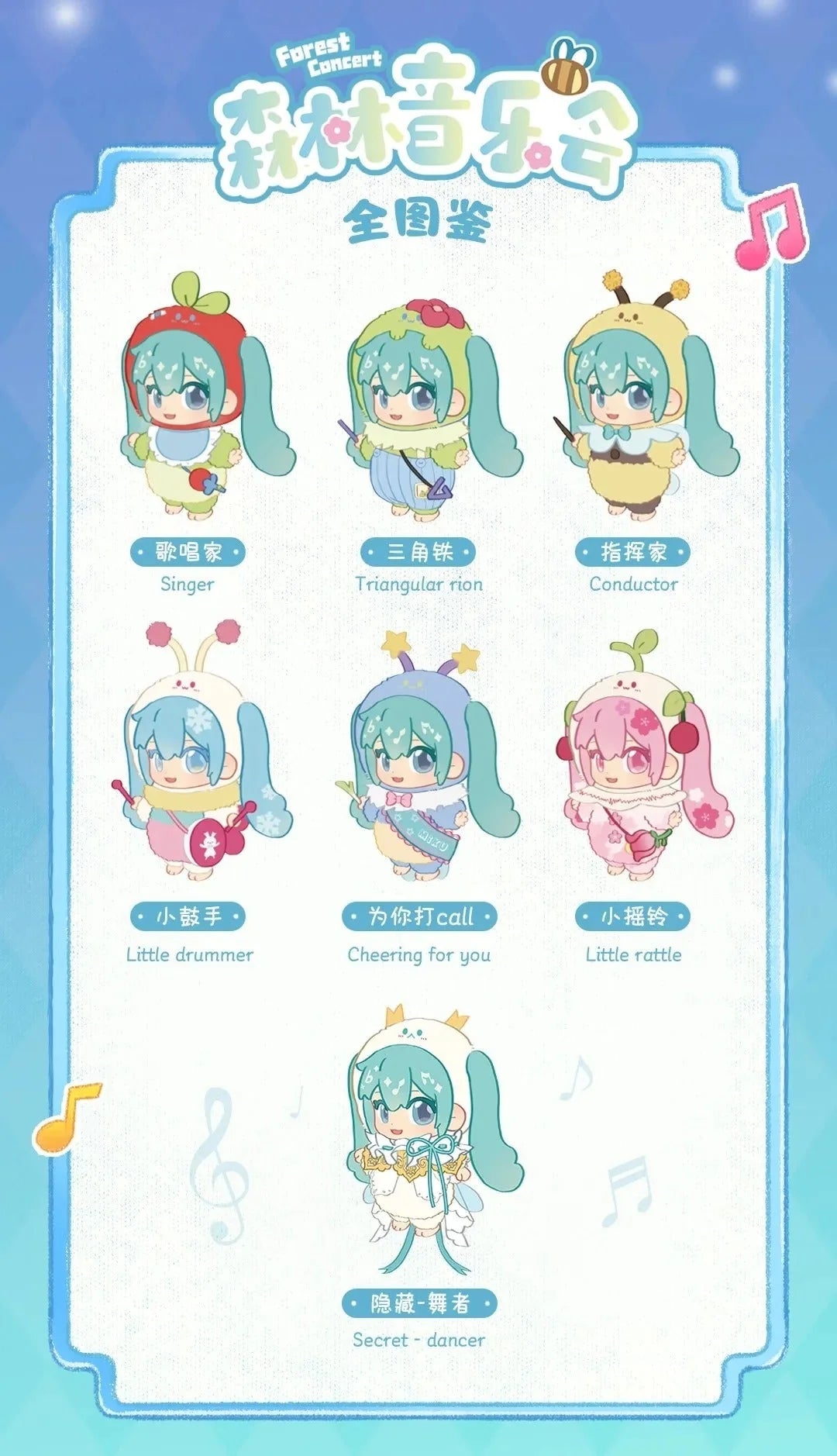 MINISO Vocaloid Hatsune Miku Forest Concert Series One Blind Box Plush